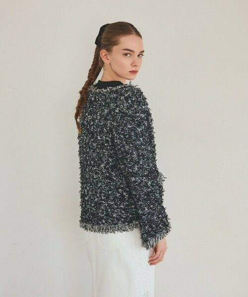 GRACE CONTINENTAL / グレースコンチネンタル ノーカラージャケット | ツイーディーニットジャケット | 詳細3