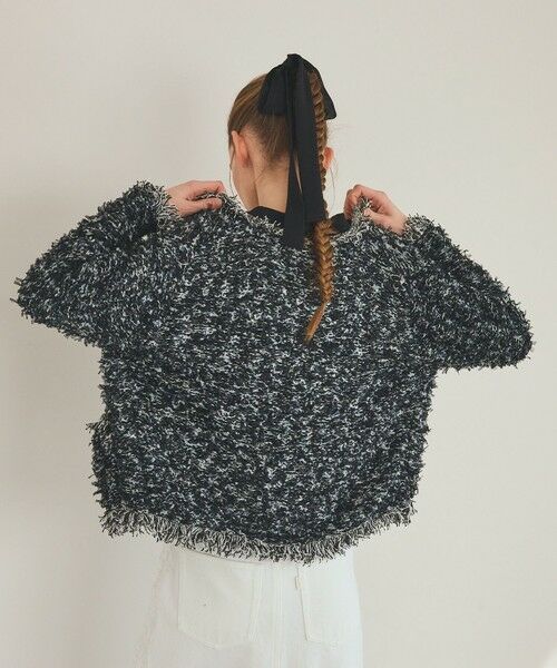 GRACE CONTINENTAL / グレースコンチネンタル ノーカラージャケット | ツイーディーニットジャケット | 詳細4