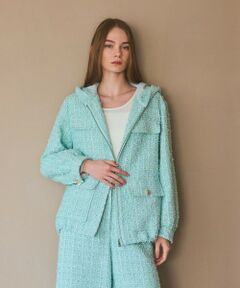 GRACE CONTINENTAL / グレースコンチネンタル その他アウター | ツイードフーディーコート