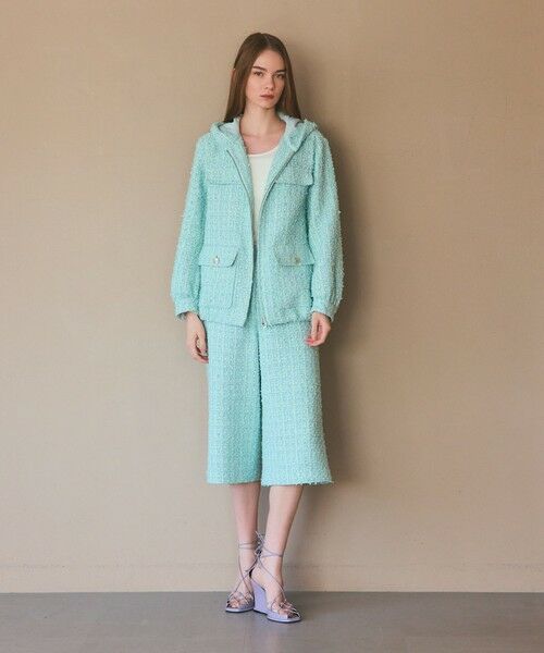 GRACE CONTINENTAL / グレースコンチネンタル その他アウター | ツイードフーディーコート | 詳細1