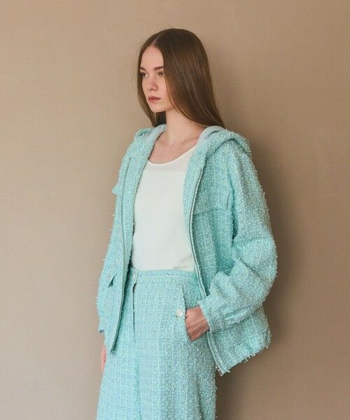 GRACE CONTINENTAL / グレースコンチネンタル その他アウター | ツイードフーディーコート | 詳細3