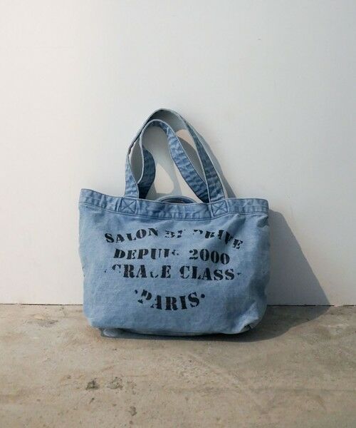 GRACE CONTINENTAL / グレースコンチネンタル トートバッグ | レタードデニムトート（ブルー）