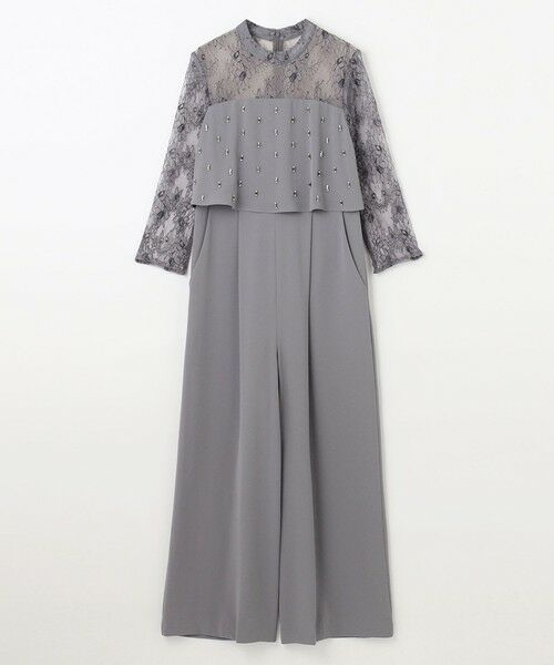 GRACE CONTINENTAL / グレースコンチネンタル サロペット・オールインワン | 刺繍ワイドサロペット（グレー）