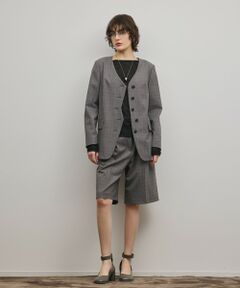 GRACE CONTINENTAL / グレースコンチネンタル ノーカラージャケット | デザインフロントジャケット