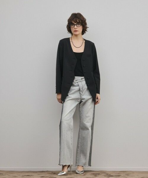 GRACE CONTINENTAL / グレースコンチネンタル デニムパンツ | リメイクフレアデニムパンツ（ブラック）