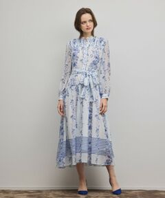 GRACE CONTINENTAL / グレースコンチネンタル ロング・マキシ丈ワンピース | フラワープリントティアードワンピース