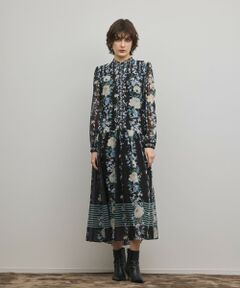 GRACE CONTINENTAL / グレースコンチネンタル ロング・マキシ丈ワンピース | フラワープリントティアードワンピース