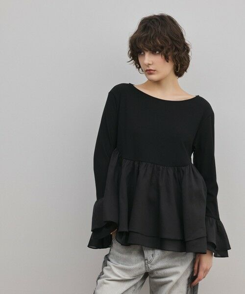 GRACE CONTINENTAL / グレースコンチネンタル カットソー | フレアカットトップ（ブラック）