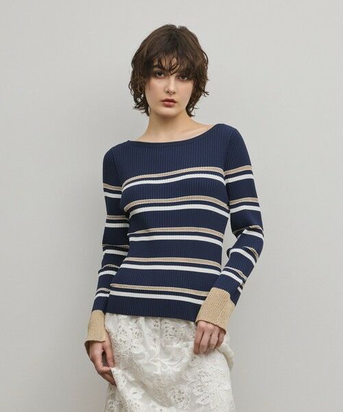 GRACE CONTINENTAL / グレースコンチネンタル ニット・セーター | ラメボーダーニットトップ | 詳細10