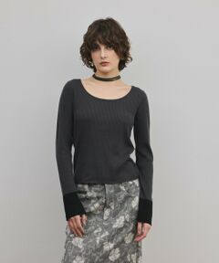 GRACE CONTINENTAL / グレースコンチネンタル ニット・セーター | バイカラーリブニットトップ