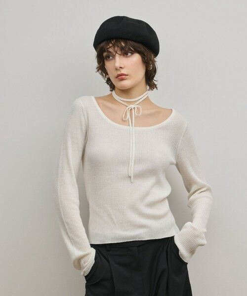 GRACE CONTINENTAL / グレースコンチネンタル ニット・セーター | バイカラーリブニットトップ（キナリ）