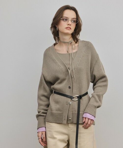GRACE CONTINENTAL / グレースコンチネンタル カーディガン・ボレロ | リリヤーンニットカーディガン（カーキ）