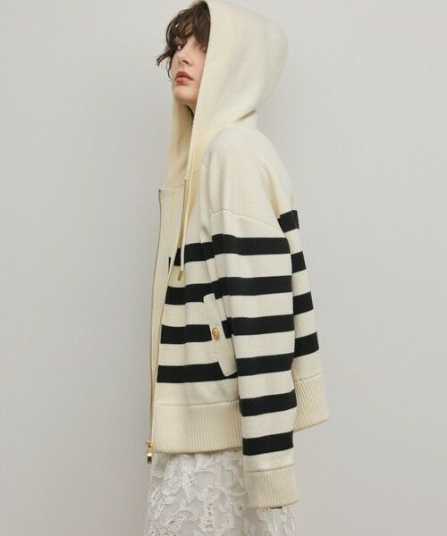 GRACE CONTINENTAL / グレースコンチネンタル パーカー | フォルムニットパーカー（バイカラー）