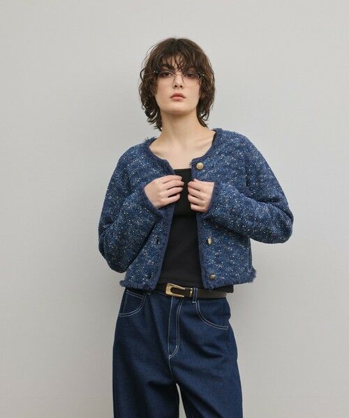 GRACE CONTINENTAL / グレースコンチネンタル カーディガン・ボレロ | ツイードニットカーディガン | 詳細1
