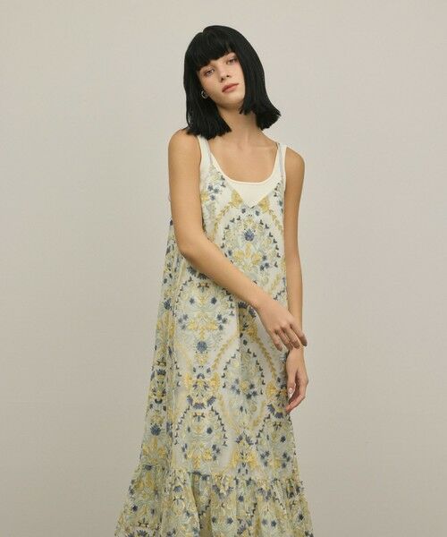 GRACE CONTINENTAL / グレースコンチネンタル ロング・マキシ丈ワンピース | オーナメントembワンピース | 詳細5
