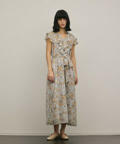 GRACE CONTINENTAL / グレースコンチネンタル ロング・マキシ丈ワンピース | サラサプリントフリルカラーワンピース