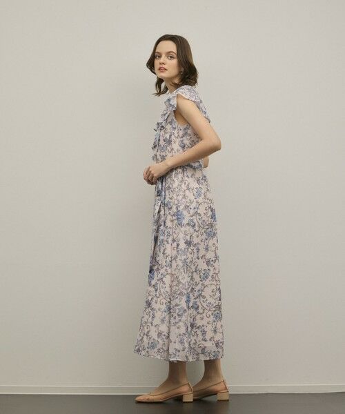 GRACE CONTINENTAL / グレースコンチネンタル ロング・マキシ丈ワンピース | サラサプリントフリルカラーワンピース | 詳細1