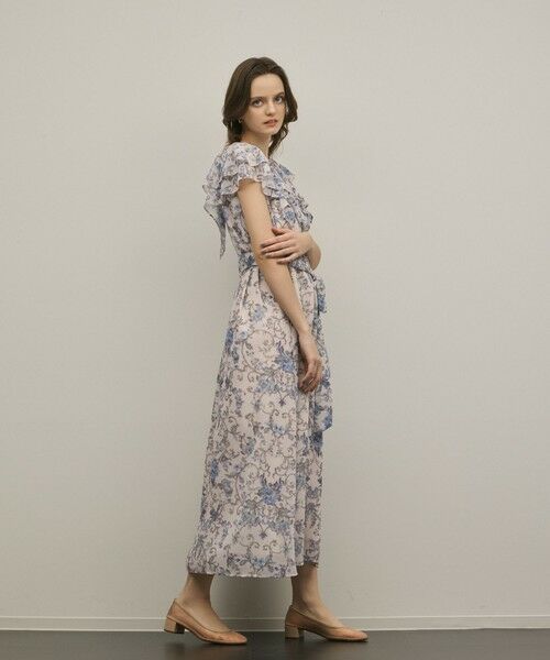 GRACE CONTINENTAL / グレースコンチネンタル ロング・マキシ丈ワンピース | サラサプリントフリルカラーワンピース | 詳細3