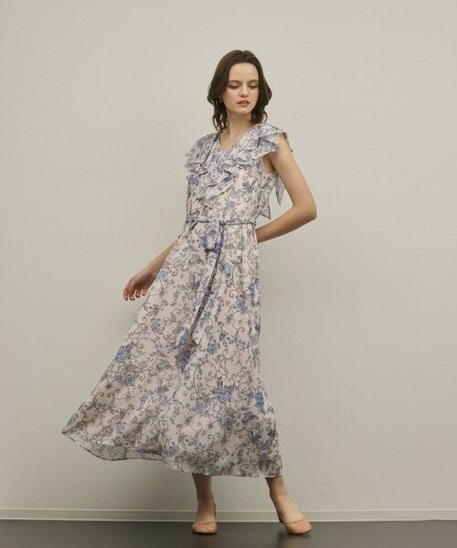 GRACE CONTINENTAL / グレースコンチネンタル ロング・マキシ丈ワンピース | サラサプリントフリルカラーワンピース | 詳細4