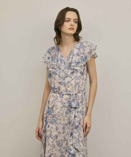 GRACE CONTINENTAL / グレースコンチネンタル ロング・マキシ丈ワンピース | サラサプリントフリルカラーワンピース | 詳細5