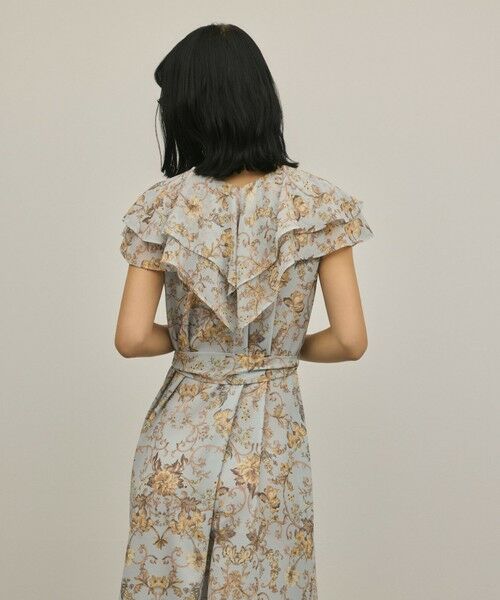 GRACE CONTINENTAL / グレースコンチネンタル ロング・マキシ丈ワンピース | サラサプリントフリルカラーワンピース | 詳細14