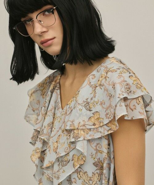 GRACE CONTINENTAL / グレースコンチネンタル ロング・マキシ丈ワンピース | サラサプリントフリルカラーワンピース | 詳細16