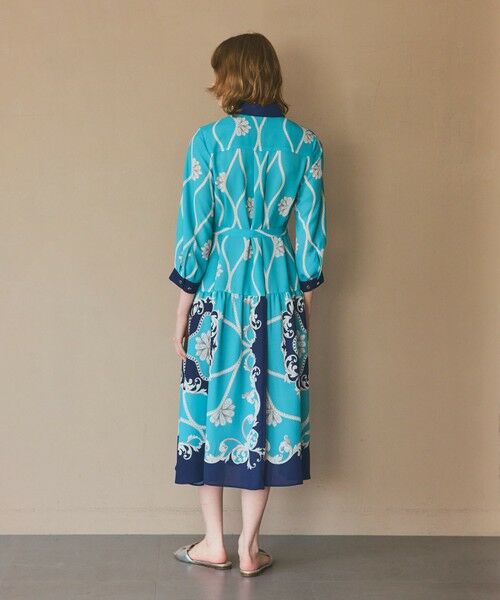 GRACE CONTINENTAL / グレースコンチネンタル ミニ丈・ひざ丈ワンピース | スカーフプリントシャツワンピース | 詳細13