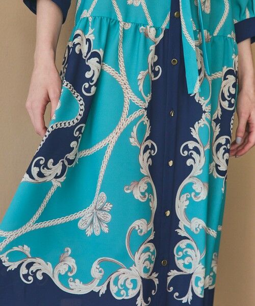 GRACE CONTINENTAL / グレースコンチネンタル ミニ丈・ひざ丈ワンピース | スカーフプリントシャツワンピース | 詳細14