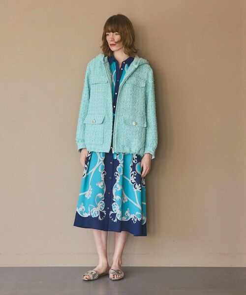 GRACE CONTINENTAL / グレースコンチネンタル ミニ丈・ひざ丈ワンピース | スカーフプリントシャツワンピース | 詳細15