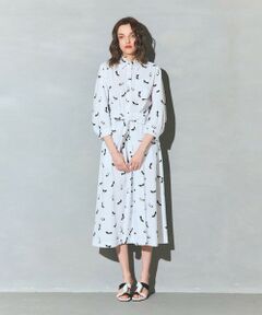 GRACE CONTINENTAL / グレースコンチネンタル ミニ丈・ひざ丈ワンピース | ヒールプリントシャツドレス