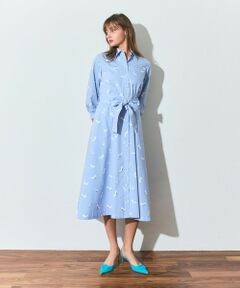 GRACE CONTINENTAL / グレースコンチネンタル ミニ丈・ひざ丈ワンピース | ヒールプリントシャツドレス