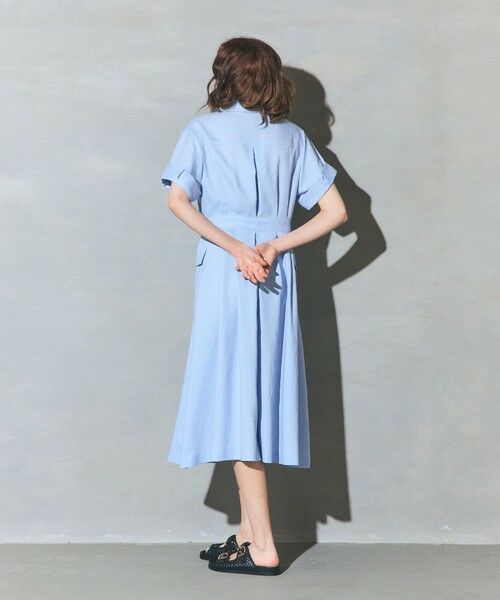 GRACE CONTINENTAL / グレースコンチネンタル ミニ丈・ひざ丈ワンピース | リネンタッチミリタリードレス | 詳細3