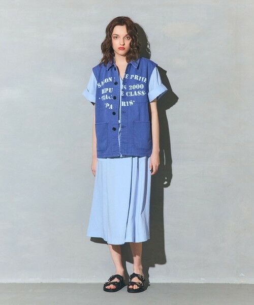 GRACE CONTINENTAL / グレースコンチネンタル ミニ丈・ひざ丈ワンピース | リネンタッチミリタリードレス | 詳細4