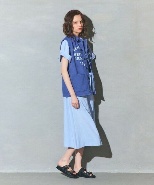 GRACE CONTINENTAL / グレースコンチネンタル ミニ丈・ひざ丈ワンピース | リネンタッチミリタリードレス | 詳細5