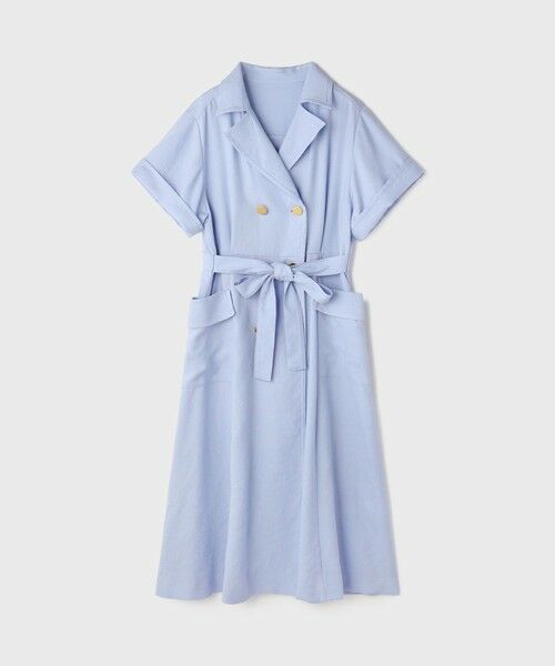 GRACE CONTINENTAL / グレースコンチネンタル ミニ丈・ひざ丈ワンピース | リネンタッチミリタリードレス | 詳細6