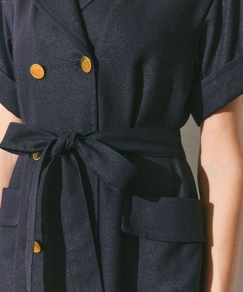 GRACE CONTINENTAL / グレースコンチネンタル ミニ丈・ひざ丈ワンピース | リネンタッチミリタリードレス | 詳細10