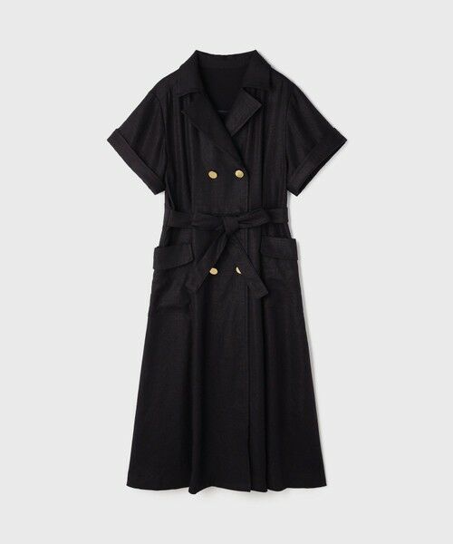 GRACE CONTINENTAL / グレースコンチネンタル ミニ丈・ひざ丈ワンピース | リネンタッチミリタリードレス | 詳細12