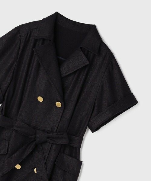 GRACE CONTINENTAL / グレースコンチネンタル ミニ丈・ひざ丈ワンピース | リネンタッチミリタリードレス | 詳細14