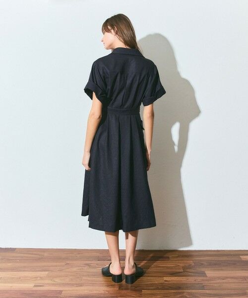 GRACE CONTINENTAL / グレースコンチネンタル ミニ丈・ひざ丈ワンピース | リネンタッチミリタリードレス | 詳細8