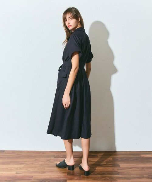 GRACE CONTINENTAL / グレースコンチネンタル ミニ丈・ひざ丈ワンピース | リネンタッチミリタリードレス | 詳細9