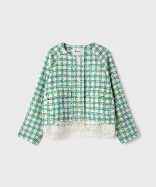 GRACE CONTINENTAL / グレースコンチネンタル ノーカラージャケット | レースヘムツイードジャケット | 詳細6