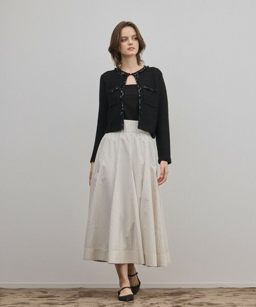 GRACE CONTINENTAL / グレースコンチネンタル ロング・マキシ丈スカート | ラメドットタフタジャガードスカート（キナリ）