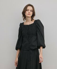 GRACE CONTINENTAL / グレースコンチネンタル その他トップス | ラメドットタフタジャガードトップ