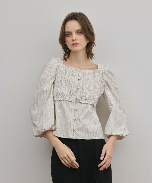 GRACE CONTINENTAL / グレースコンチネンタル その他トップス | ラメドットタフタジャガードトップ（キナリ）