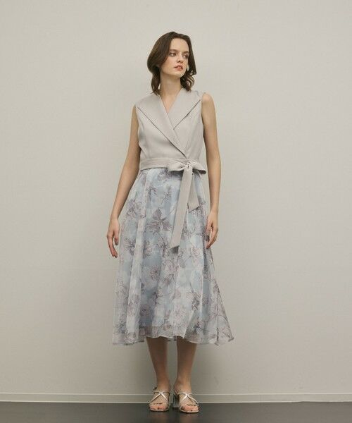 GRACE CONTINENTAL / グレースコンチネンタル ドレス | カシュクールフラワープリントワンピース | 詳細1