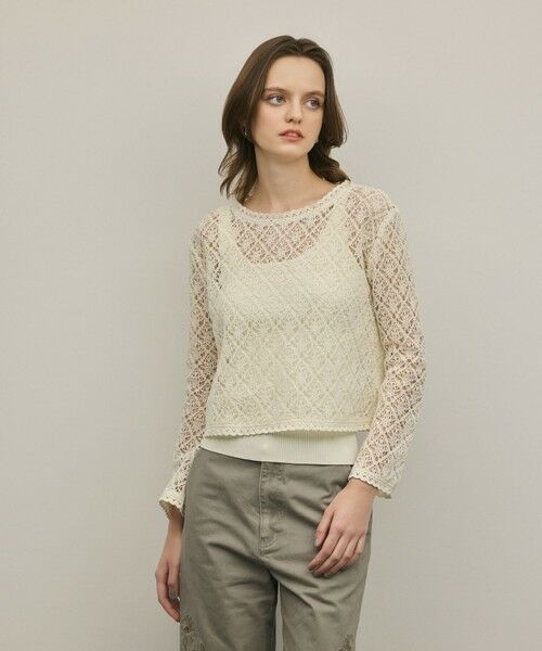 GRACE CONTINENTAL / グレースコンチネンタル その他トップス | レースフレアスリーブトップ（キナリ）