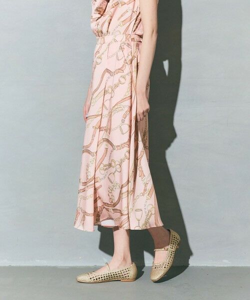 GRACE CONTINENTAL / グレースコンチネンタル ミニ・ひざ丈スカート | チェーンプリントタックキュロット | 詳細3