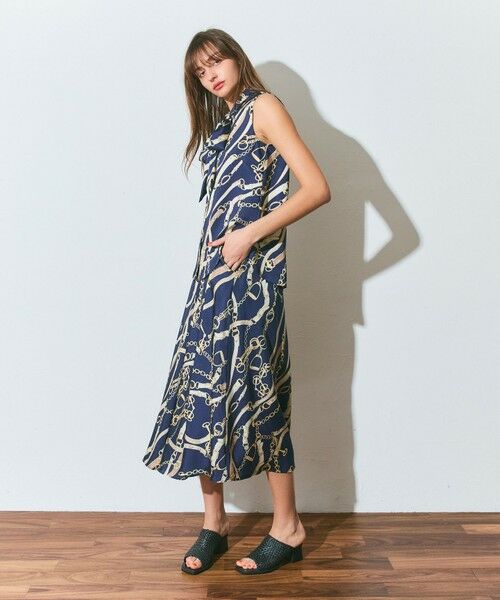 GRACE CONTINENTAL / グレースコンチネンタル ミニ・ひざ丈スカート | チェーンプリントタックキュロット | 詳細13