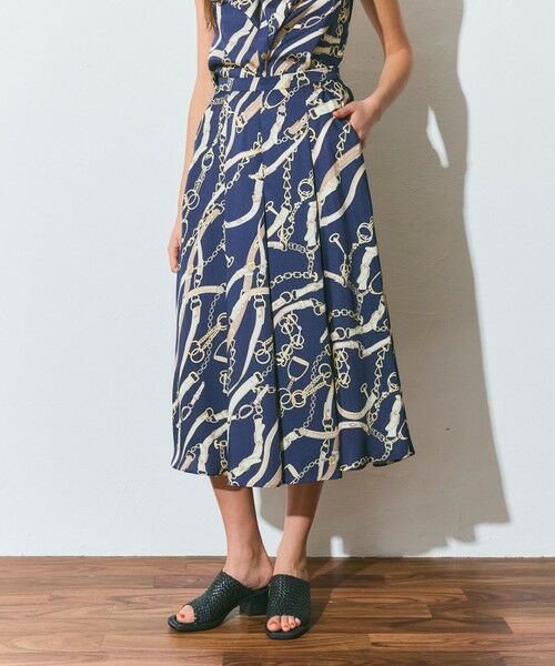 GRACE CONTINENTAL / グレースコンチネンタル ミニ・ひざ丈スカート | チェーンプリントタックキュロット | 詳細7