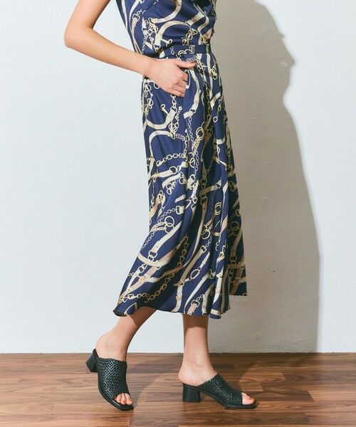 GRACE CONTINENTAL / グレースコンチネンタル ミニ・ひざ丈スカート | チェーンプリントタックキュロット | 詳細8